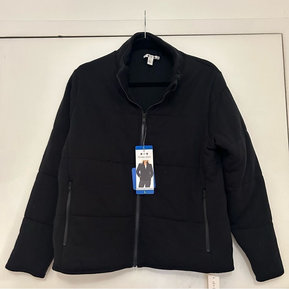 Black Quilted Knit Jacket